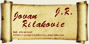 Jovan Rilaković vizit kartica